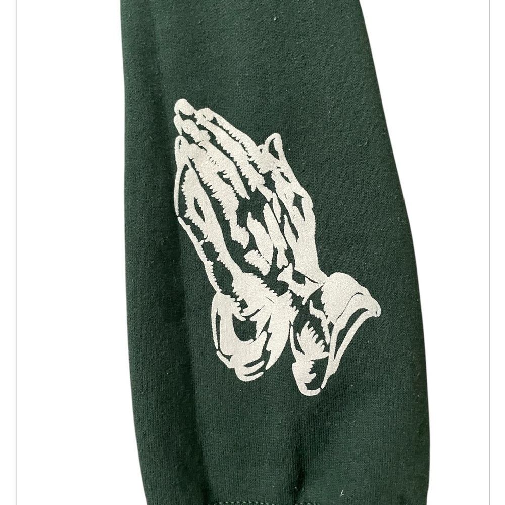 Gildan Men Green Jacket Only God Can Judge Me Size Medium - Picture 4 of 10